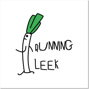 Running leek Posters and Art